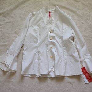 IC COLLECTION White Button-Down Blouse